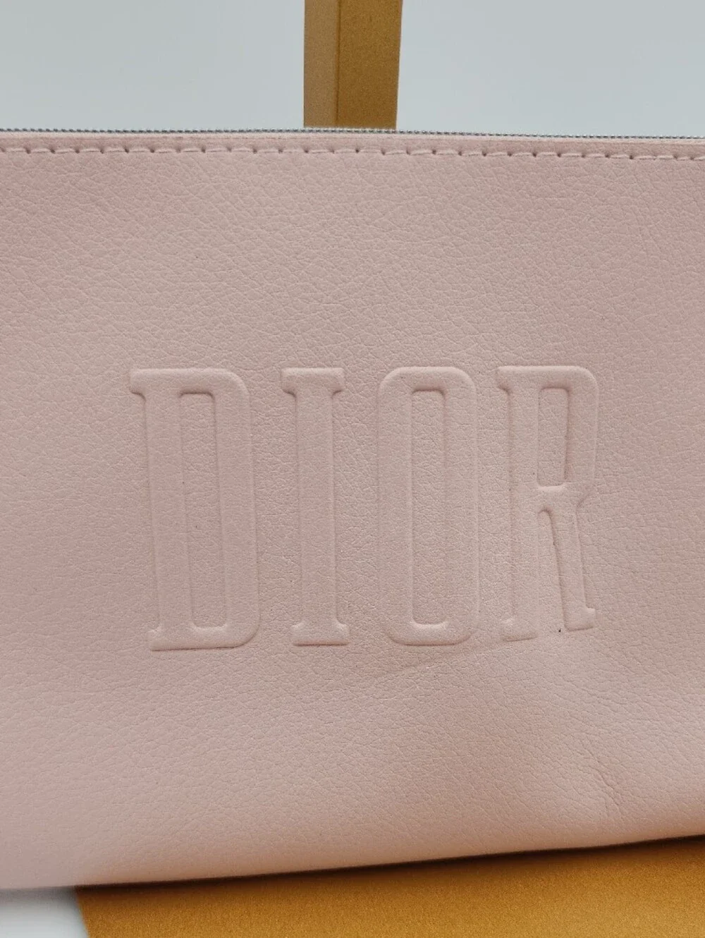 DIOR Blush Pink Leather Zip Pouch